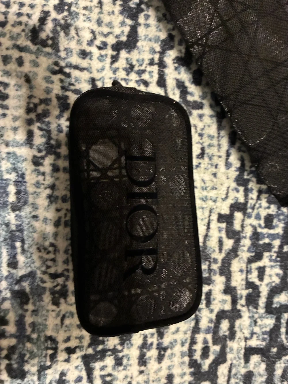 DIOR Black Logo Tote Bag & Makeup Pouch